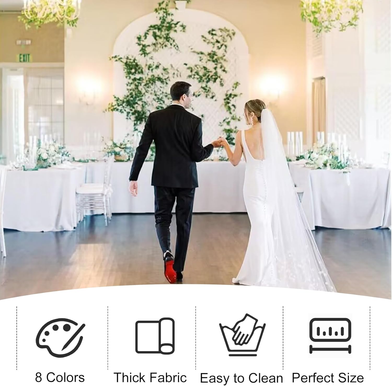 4 Pack Rectangle Tablecloth 60x102 Inch White Table Cloth for 6 Foot Rectangle Tables Washable Polyester Table Cover for Wedding Dining Table Buffet Parties Banquet Decoration(White) - Image 7