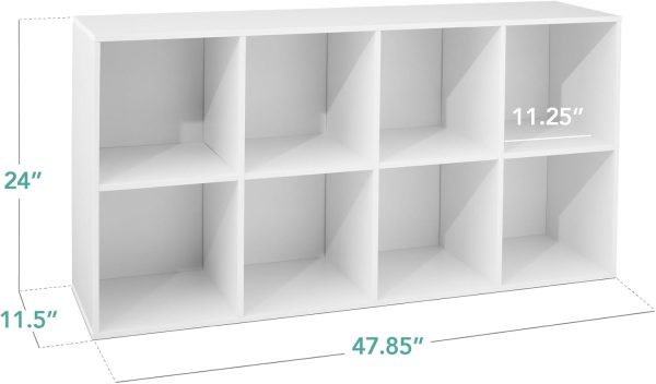 Best Choice Products 8-Cube Storage Organizer, 11in Shelf Opening, Bookcase, Display Shelf, Customizable w/ 3 Removable Back Panels – White - Image 2