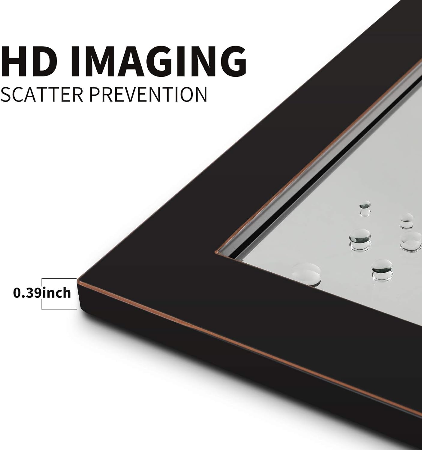 Large Rectangle Oil Rubbed Bronze Mirror Black Metal with Red Golden Line for Living Room Vanity or Bathroom, Horizontal or Vertical (30"x24") - Image 7