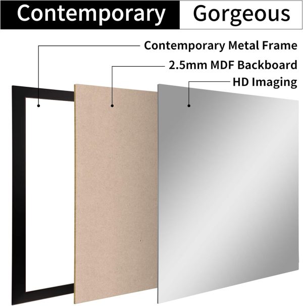 Large Rectangle Oil Rubbed Bronze Mirror Black Metal with Red Golden Line for Living Room Vanity or Bathroom, Horizontal or Vertical (30"x24") - Image 8